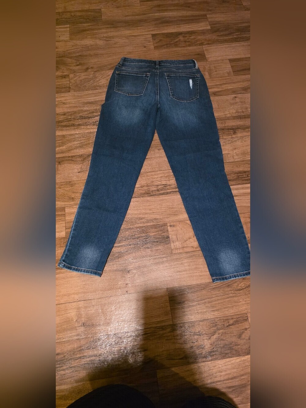 Women’s Blue Denim Jeans with Floral Embroidery - Picture 6 of 8
